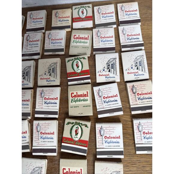 Fort Worth Arlington Texas Colonial Cafeteria Matchbooks Front Strike Unstruck - Picture 5 of 10
